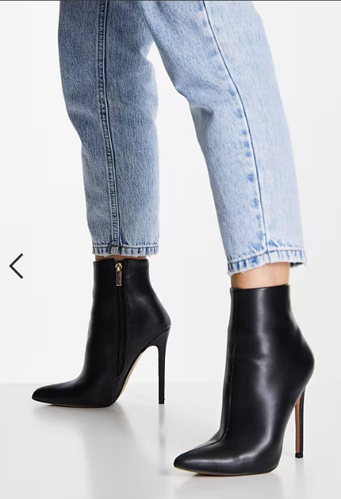 ASOS Black pointy heel ankle boots